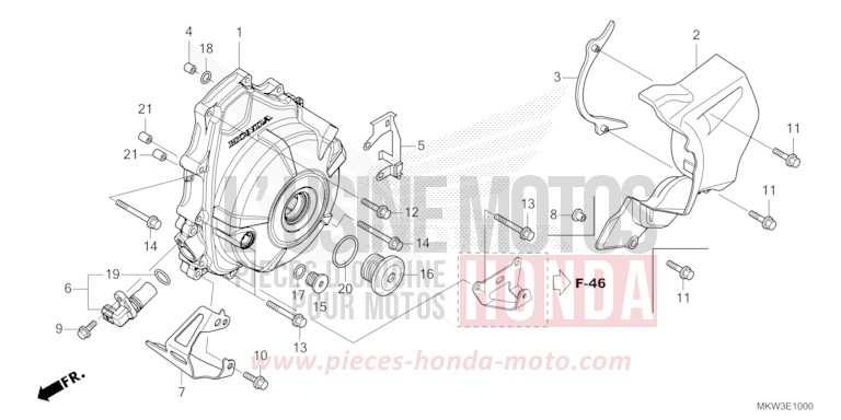 COUVERCLE DE GENERATEUR C.A. de NC750X "Méca" MAT BALLISTIC BLACK METALLIC (NHA86) de 2023